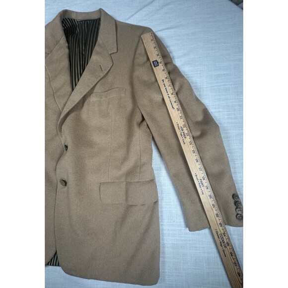 Vtg Old Money Tan Camel Hair Blazer Oxford Clothes Harry Holland Sz 42 Onwentzia - Picture 13 of 16